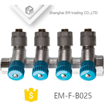 EM-F-B025 Collecteur de compression 6 voies en laiton avec valve